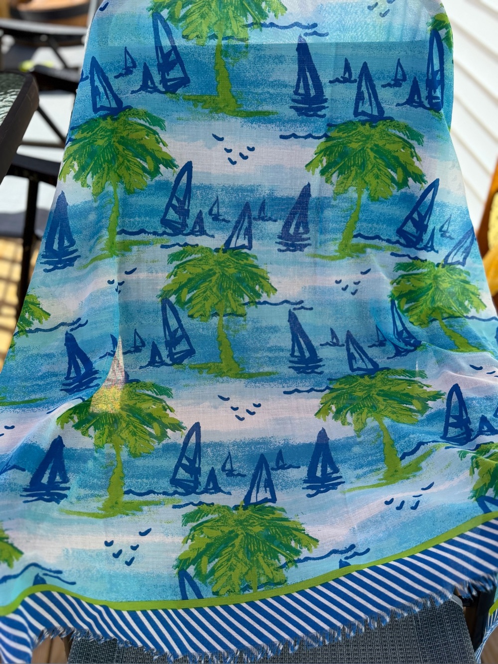 ⛵️🌴Coach Beach Scene Large scarf🌴⛵️